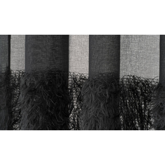 Firana z taśmą WONDERFUL CHIC 140x300 czarna